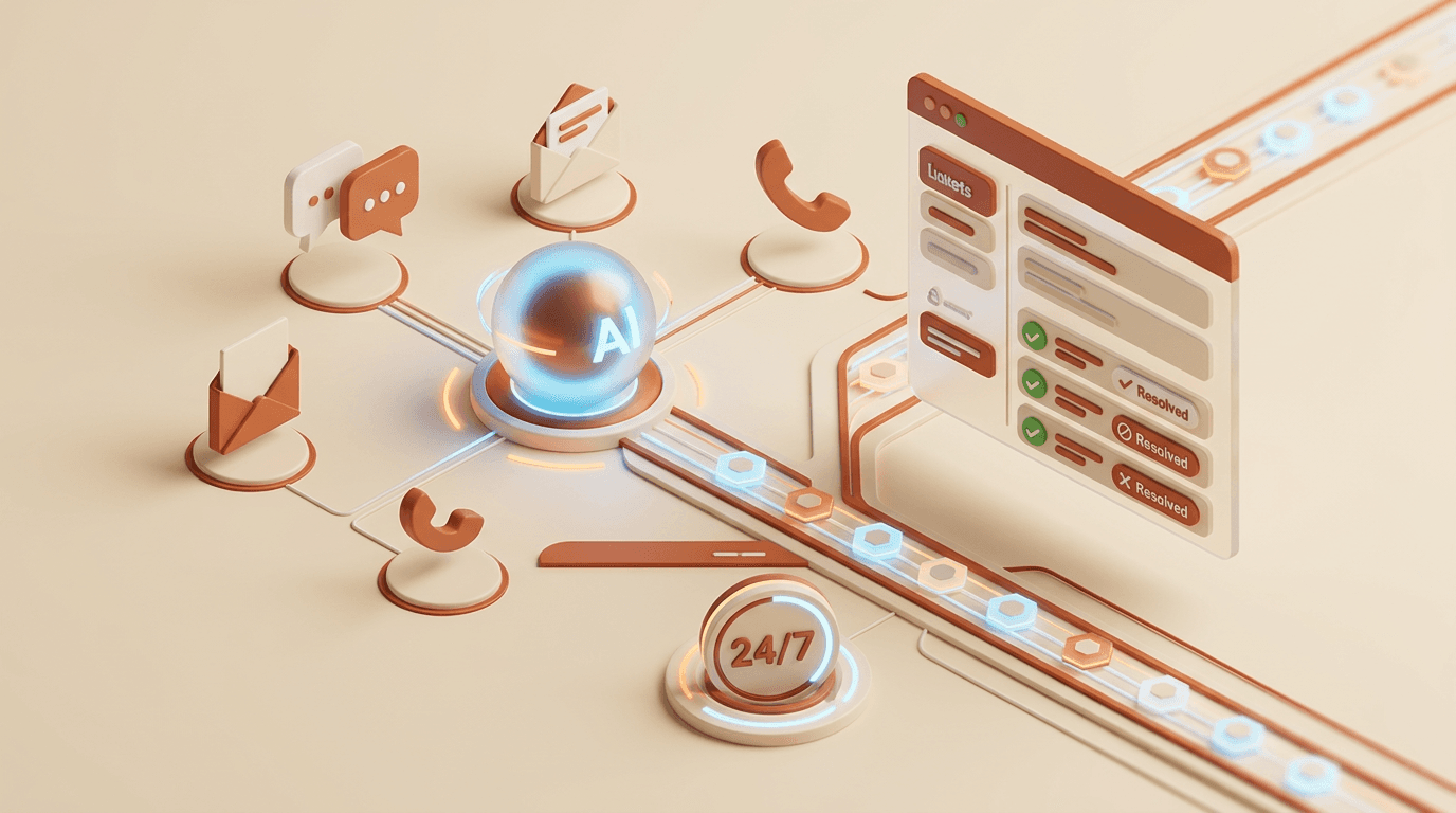 Customer Support AI automation illustration